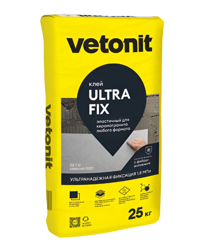 Клей для плитки Vetonin ultra Fix 25кг (56 меш)