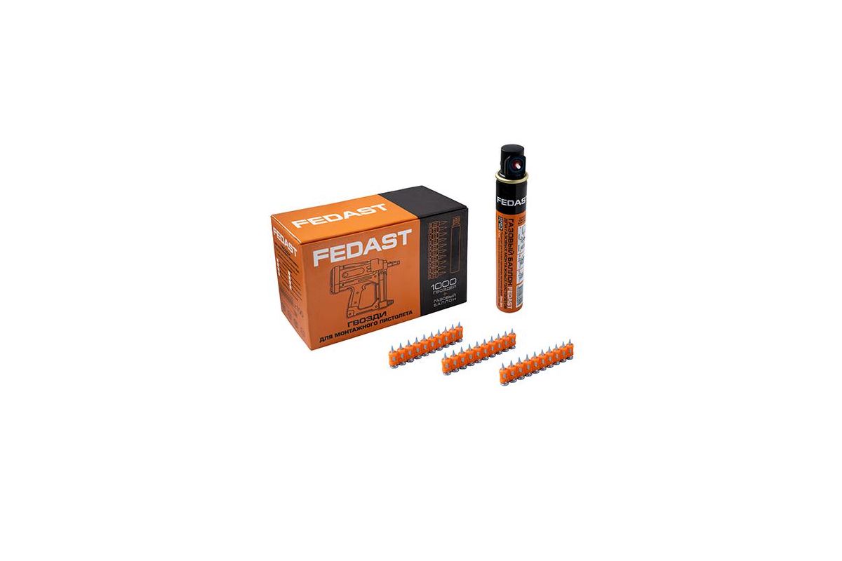Гвозди по бетону Fedast 3,0х19 (1000шт) fd3019eg без баллона