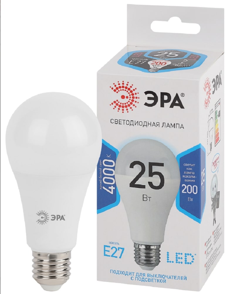 Лампа светодиод ЭРА LED A65-25W-840-Е27