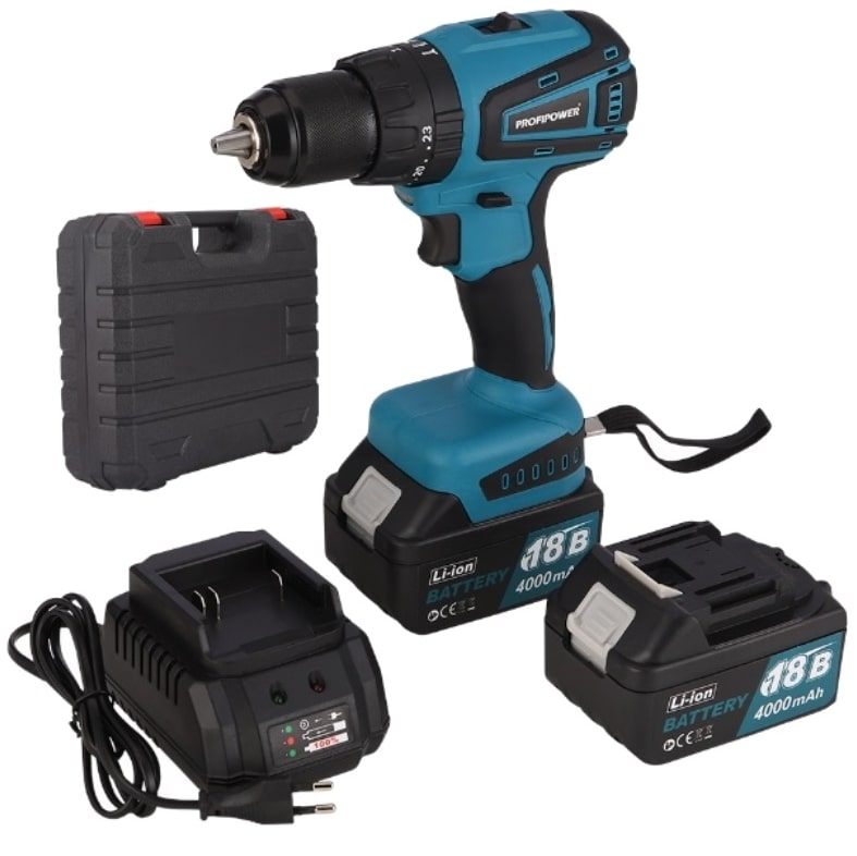 Дрель аккум Profipower MK DHP-18V 80Hm б/щет удар 2х4Ач E0087