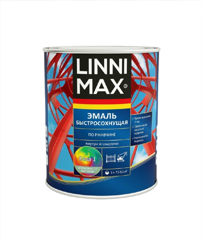 Грунт-эмаль LINNIMAX шел-мат RAL7040 серое окно 0,75л УЦЕНКА