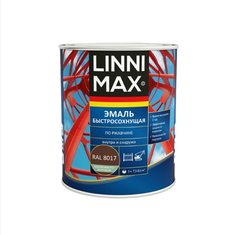 Грунт-эмаль LINNIMAX шел-мат RAL 8017 шоколад 0,75 л