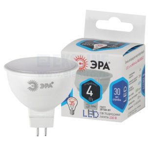 Лампа светодиод ЭРА LED smd MR16-4W-840-GU5.3