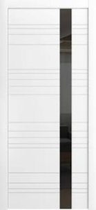 Дверное полотно Корсо ЛП 14 Эмаль белая 800 Черный лак с 2-х сторон