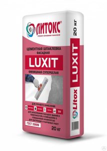 Шпатлевка LUXIT белая цементная фасадная 20 кг (60меш) Литокс