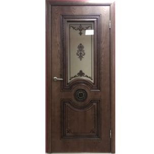 Дверное полотно Сан-Ремо 900С бронза орех английский накладной декор