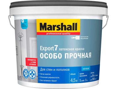 Краска в/д Marshall Export-7 д/стен и потолков BW 4,5 л