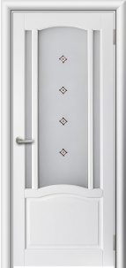 Дверное полотно Гамма 900С Эмаль белая стекло мат