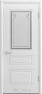 Дверное полотно Трио Грейс В2 Эмаль белая /Серебро 800Г