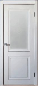 Дверное полотно Деканто белый бархат 800С серый сатин