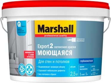 Краска в/д Marshall Export-2 д/стен и потолков BW 2,5 л