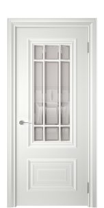 Дверное полотно Гамма 600С Эмаль белая стекло мат