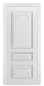 Дверное полотно Трио Грейс В2 Эмаль белая /Серебро 600Г